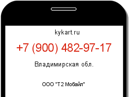 Информация о номере телефона +7 (900) 482-97-17: регион, оператор