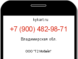Информация о номере телефона +7 (900) 482-98-71: регион, оператор