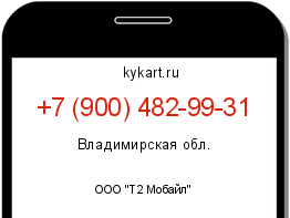 Информация о номере телефона +7 (900) 482-99-31: регион, оператор