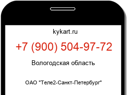 Информация о номере телефона +7 (900) 504-97-72: регион, оператор