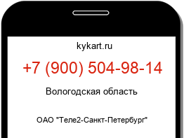 Информация о номере телефона +7 (900) 504-98-14: регион, оператор