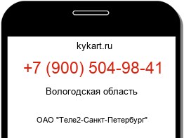Информация о номере телефона +7 (900) 504-98-41: регион, оператор