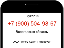 Информация о номере телефона +7 (900) 504-98-67: регион, оператор