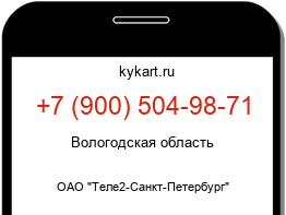 Информация о номере телефона +7 (900) 504-98-71: регион, оператор