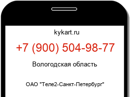 Информация о номере телефона +7 (900) 504-98-77: регион, оператор