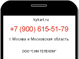 Информация о номере телефона +7 (900) 615-51-79: регион, оператор