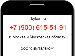 Информация о номере телефона +7 (900) 615-51-91: регион, оператор
