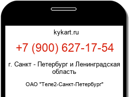 Информация о номере телефона +7 (900) 627-17-54: регион, оператор