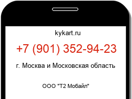 Информация о номере телефона +7 (901) 352-94-23: регион, оператор