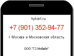Информация о номере телефона +7 (901) 352-94-77: регион, оператор