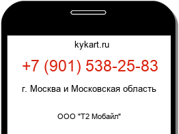 Информация о номере телефона +7 (901) 538-25-83: регион, оператор