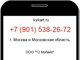 Информация о номере телефона +7 (901) 538-26-72: регион, оператор