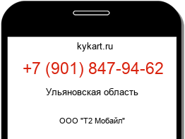 Информация о номере телефона +7 (901) 847-94-62: регион, оператор