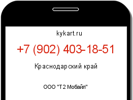 Информация о номере телефона +7 (902) 403-18-51: регион, оператор
