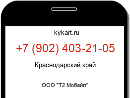 Информация о номере телефона +7 (902) 403-21-05: регион, оператор