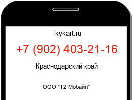 Информация о номере телефона +7 (902) 403-21-16: регион, оператор