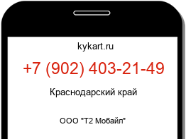 Информация о номере телефона +7 (902) 403-21-49: регион, оператор