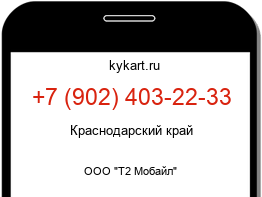 Информация о номере телефона +7 (902) 403-22-33: регион, оператор