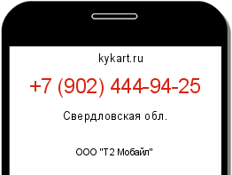 Информация о номере телефона +7 (902) 444-94-25: регион, оператор