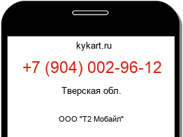 Информация о номере телефона +7 (904) 002-96-12: регион, оператор