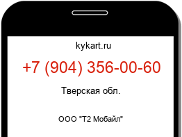 Информация о номере телефона +7 (904) 356-00-60: регион, оператор