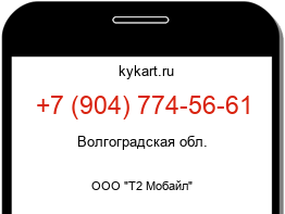 Информация о номере телефона +7 (904) 774-56-61: регион, оператор