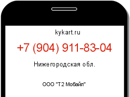 Информация о номере телефона +7 (904) 911-83-04: регион, оператор