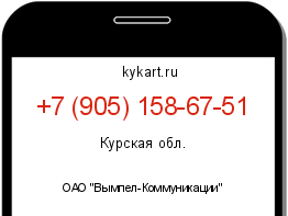 Информация о номере телефона +7 (905) 158-67-51: регион, оператор