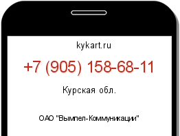Информация о номере телефона +7 (905) 158-68-11: регион, оператор