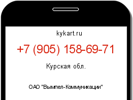 Информация о номере телефона +7 (905) 158-69-71: регион, оператор