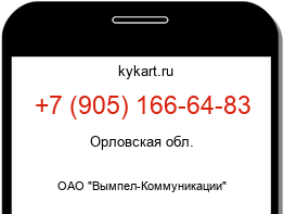 Информация о номере телефона +7 (905) 166-64-83: регион, оператор