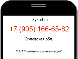 Информация о номере телефона +7 (905) 166-65-82: регион, оператор