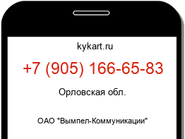 Информация о номере телефона +7 (905) 166-65-83: регион, оператор