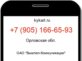 Информация о номере телефона +7 (905) 166-65-93: регион, оператор