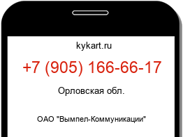 Информация о номере телефона +7 (905) 166-66-17: регион, оператор