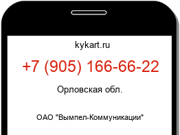 Информация о номере телефона +7 (905) 166-66-22: регион, оператор