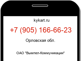 Информация о номере телефона +7 (905) 166-66-23: регион, оператор