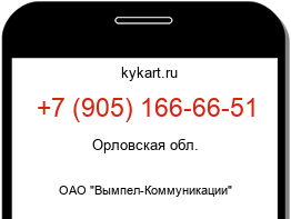Информация о номере телефона +7 (905) 166-66-51: регион, оператор