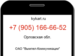 Информация о номере телефона +7 (905) 166-66-52: регион, оператор