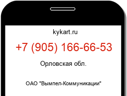 Информация о номере телефона +7 (905) 166-66-53: регион, оператор