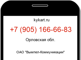 Информация о номере телефона +7 (905) 166-66-83: регион, оператор