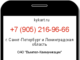 Информация о номере телефона +7 (905) 216-96-66: регион, оператор