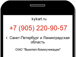 Информация о номере телефона +7 (905) 220-90-57: регион, оператор