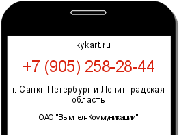 Информация о номере телефона +7 (905) 258-28-44: регион, оператор