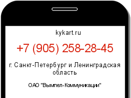 Информация о номере телефона +7 (905) 258-28-45: регион, оператор