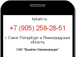 Информация о номере телефона +7 (905) 258-28-51: регион, оператор
