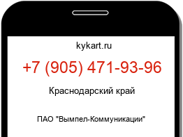 Информация о номере телефона +7 (905) 471-93-96: регион, оператор