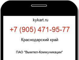 Информация о номере телефона +7 (905) 471-95-77: регион, оператор