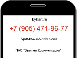 Информация о номере телефона +7 (905) 471-96-77: регион, оператор