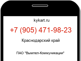 Информация о номере телефона +7 (905) 471-98-23: регион, оператор